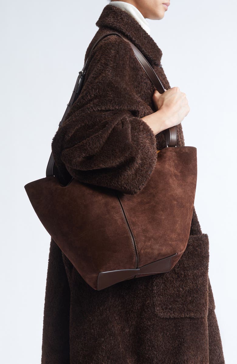 Proenza Schouler Large Chelsea Suede Tote, Alternate, color, Chocolate