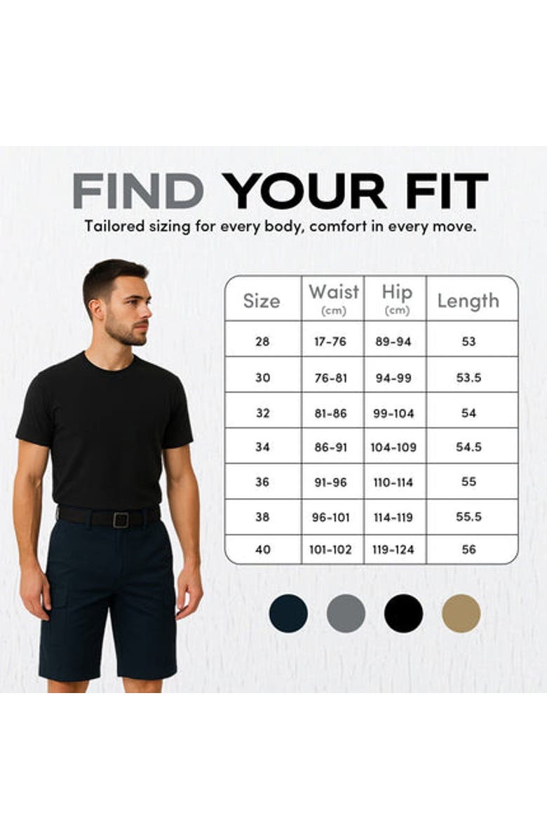 BenBen Mens Cargo Shorts with Adjustable Belted Waist, Alternate, color, Black