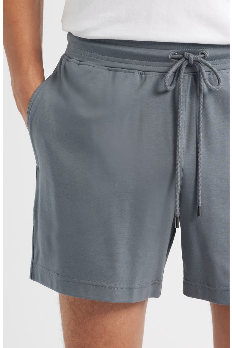 Stretch Cotton & Modal Blend Drawstring Pajama Shorts, Alternate, color, OCEAN