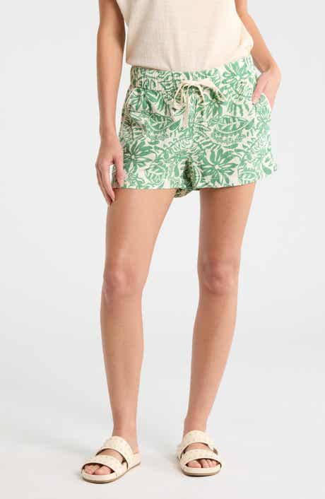 Drawstring Linen Blend Shorts