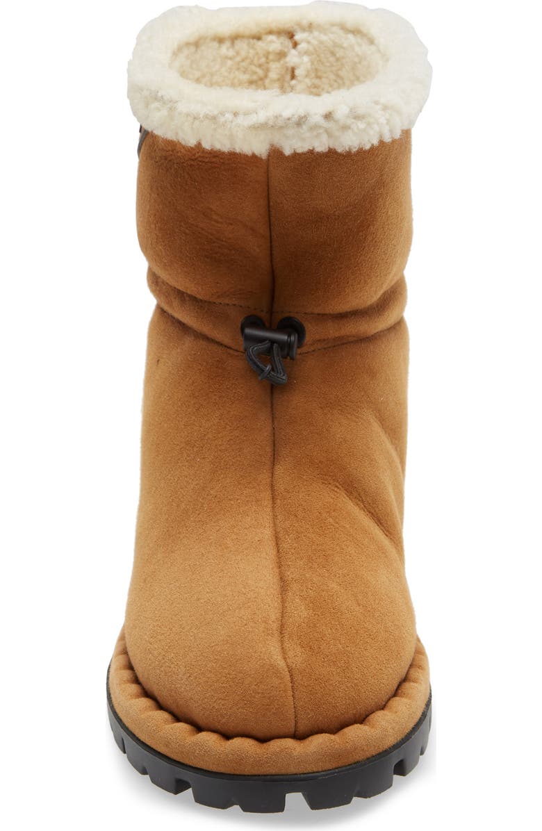 Prada Blow Logo Genuine Shearling Lined Bootie, Alternate, color,