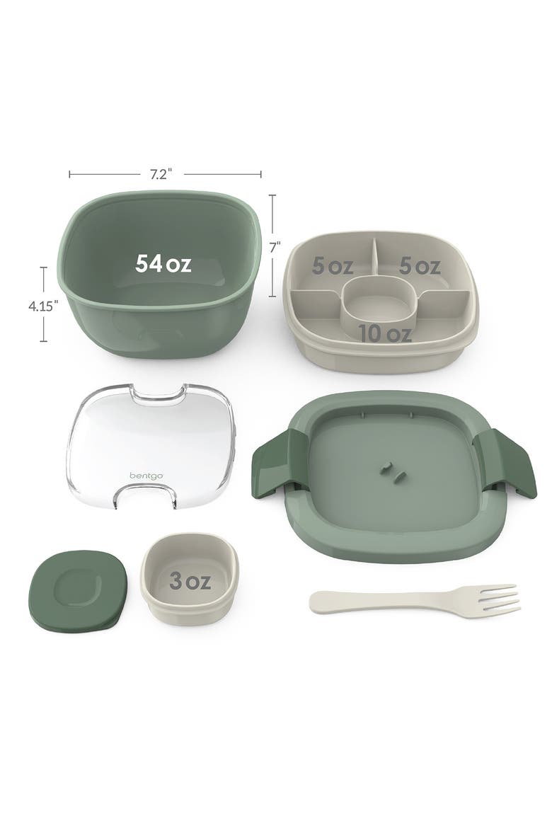 All-in-One Salad Container, Alternate, color, KHAKI GREEN