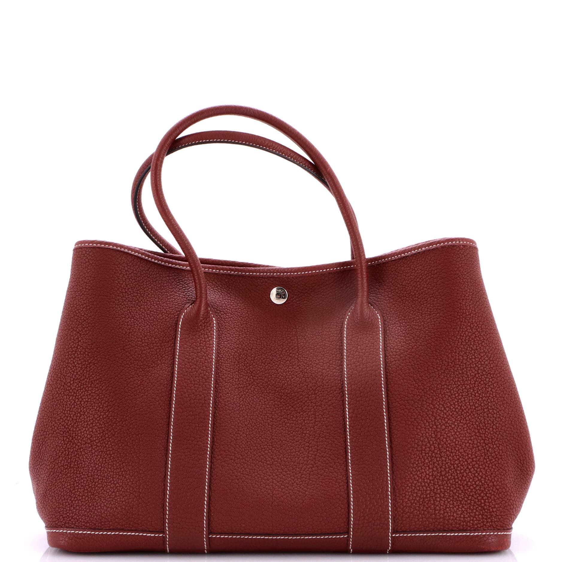 Pre-Owned Hermes Garden Party Tote Leather 36, Main, color, Rouge H