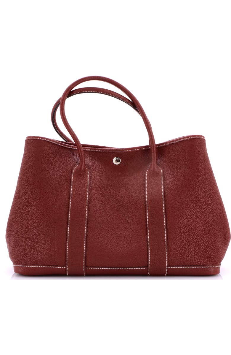 Pre-Owned Hermes Garden Party Tote Leather 36, Main, color, Rouge H
