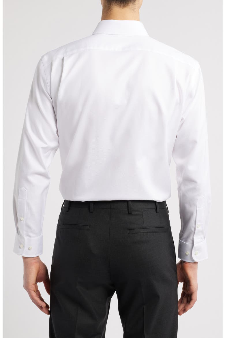 Premium Non-Iron Trim Fit Dress Shirt, Alternate, color, WHITE STAR TRIANGLE PAT