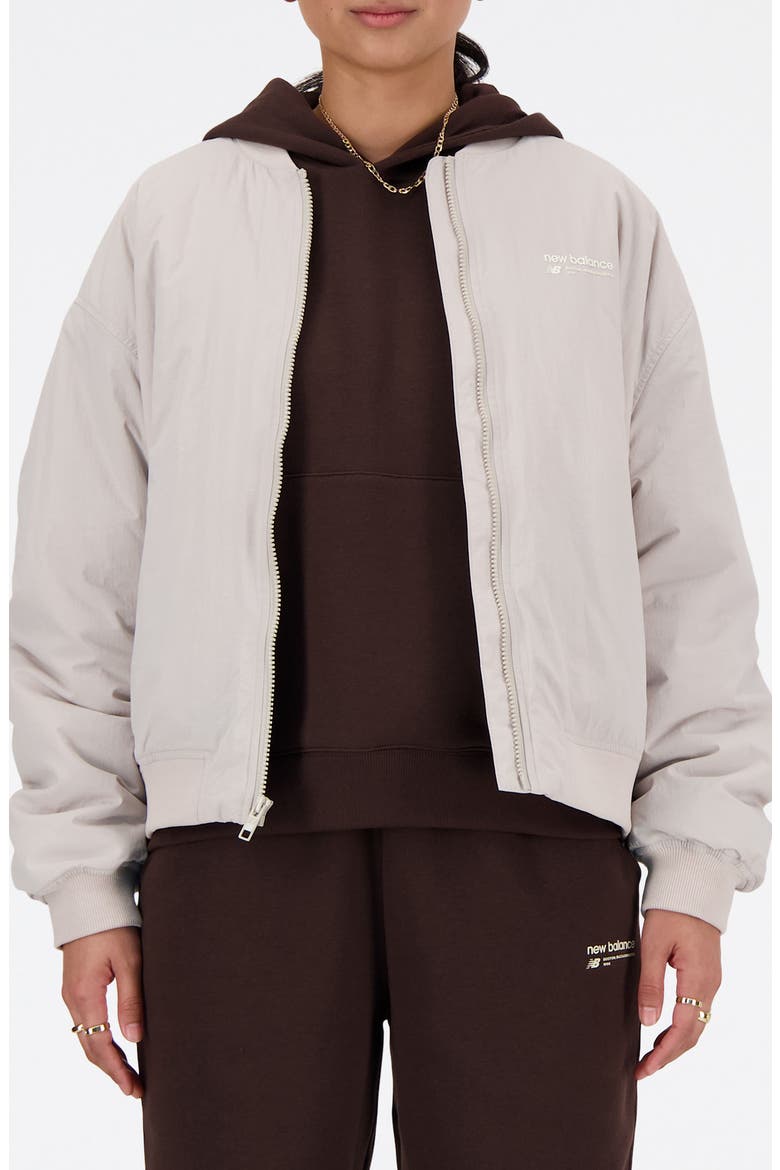 Linear Heritage Woven Bomber Jacket, Main, color, GREY