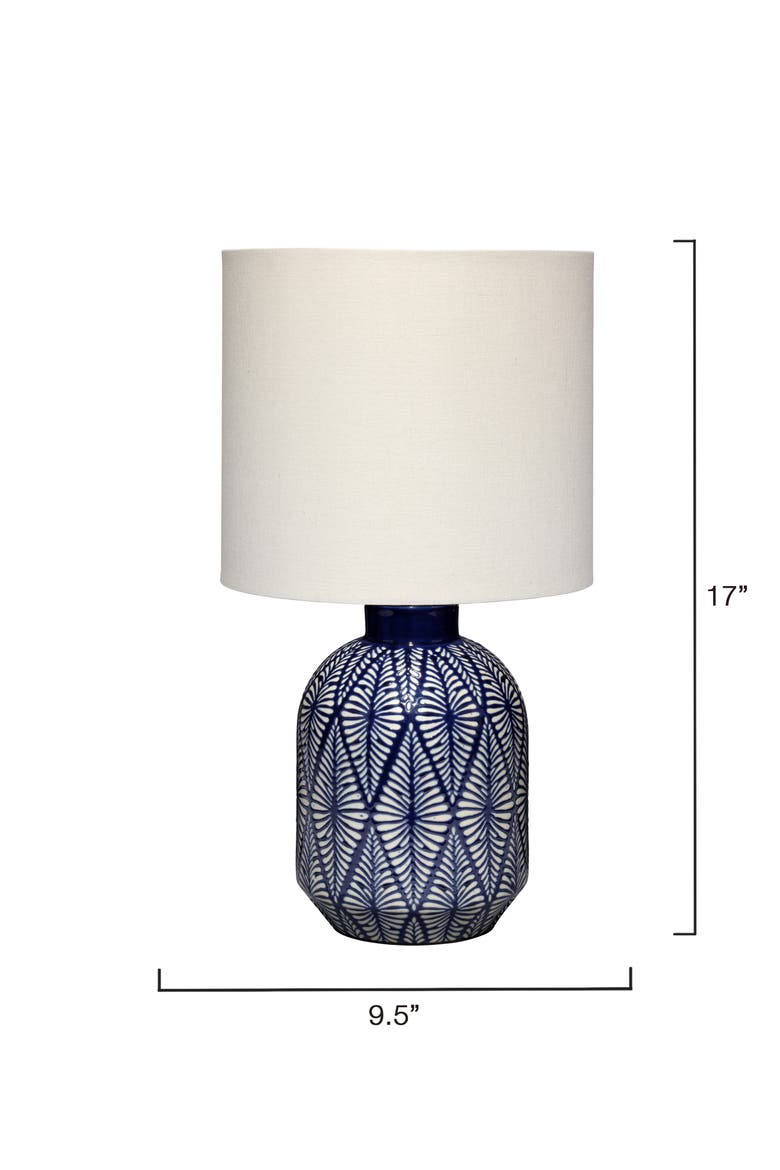 Highland Ceramic Table Lamp with Linen Shade, Alternate, color, Blue