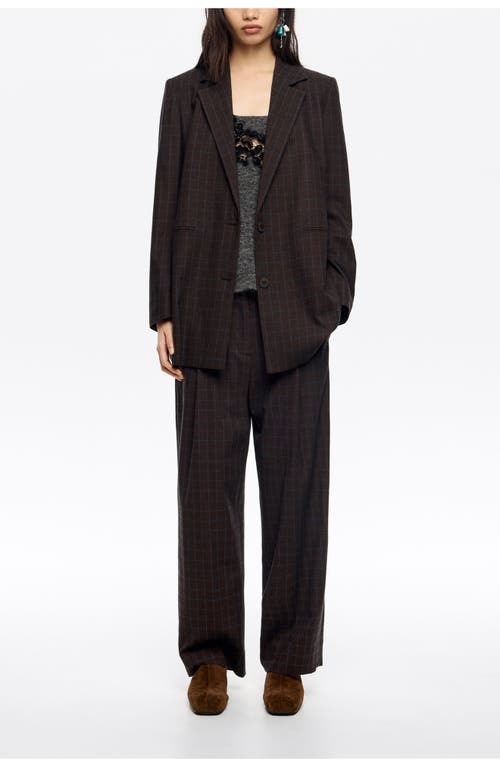 Bimba Y Lola Checked Darted Carrot Leg Trousers In Animal Print