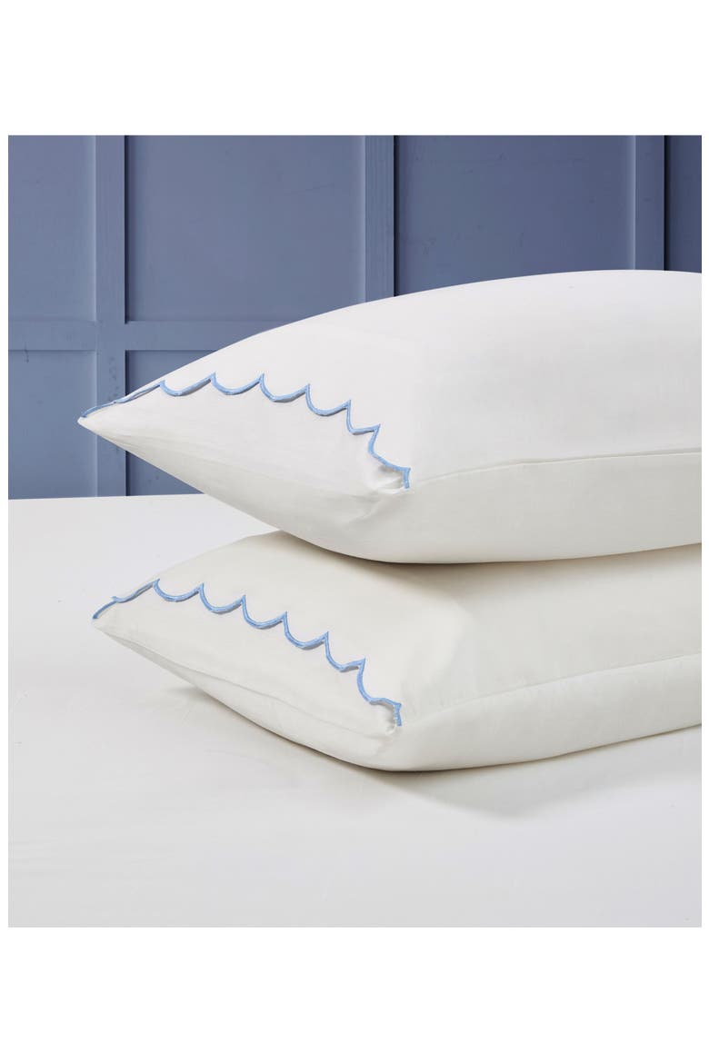 Scallop Cotton Sheet Set, Alternate, color, BLUE