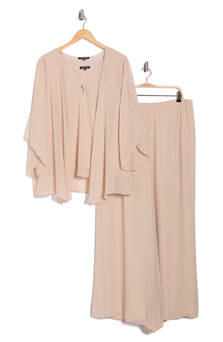 Marina Chiffon Top, Jacket & Pants Set, Alternate, color, 
