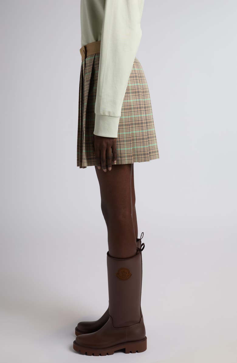 Moncler Plaid Wrap Skirt, Alternate, color, Light Brown