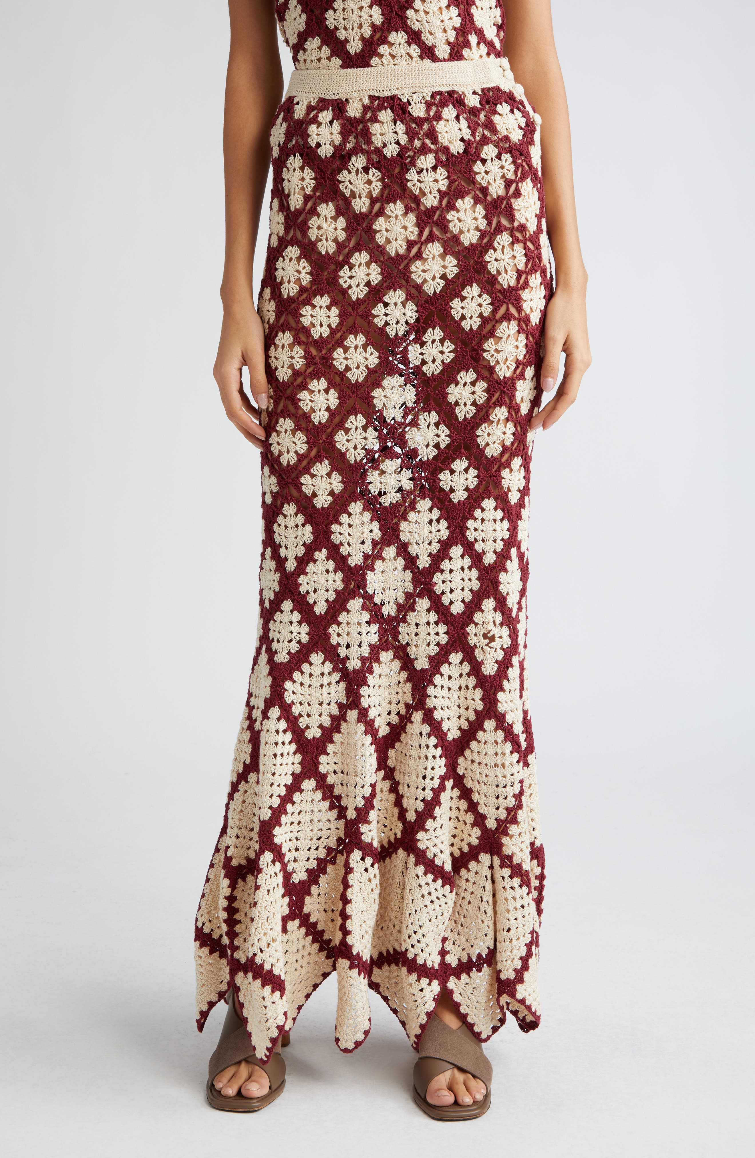 Ulla Johnson Summer Cotton Crochet Maxi Skirt