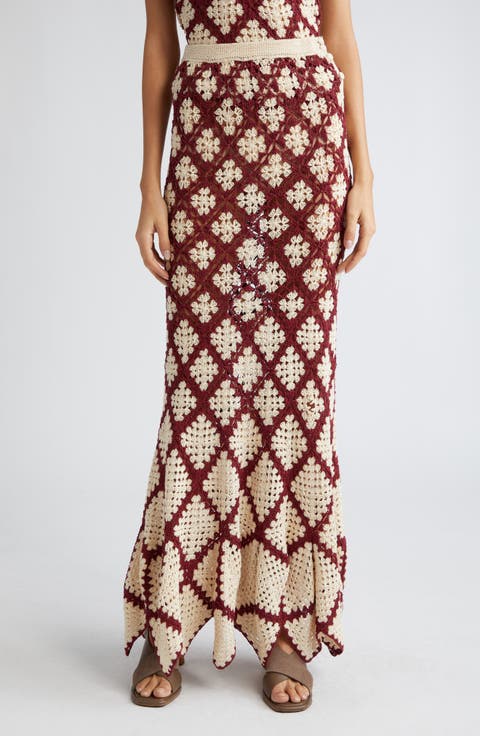 Summer Cotton Crochet Maxi Skirt