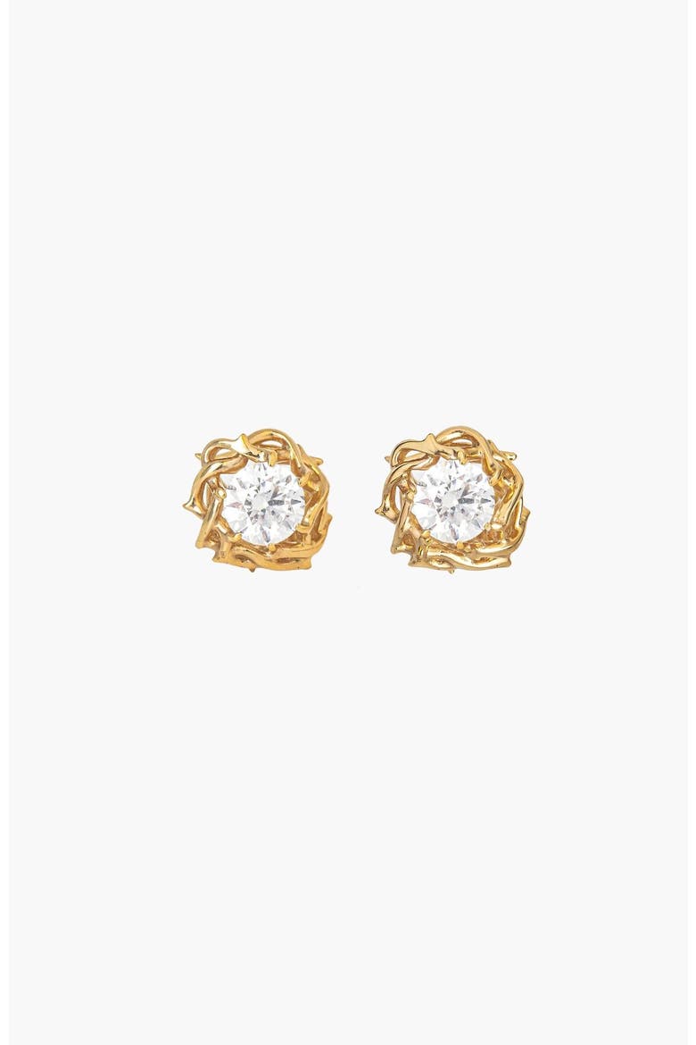 Crown of Thorns Stud Earrings, Alternate, color, 18k Gold Plated