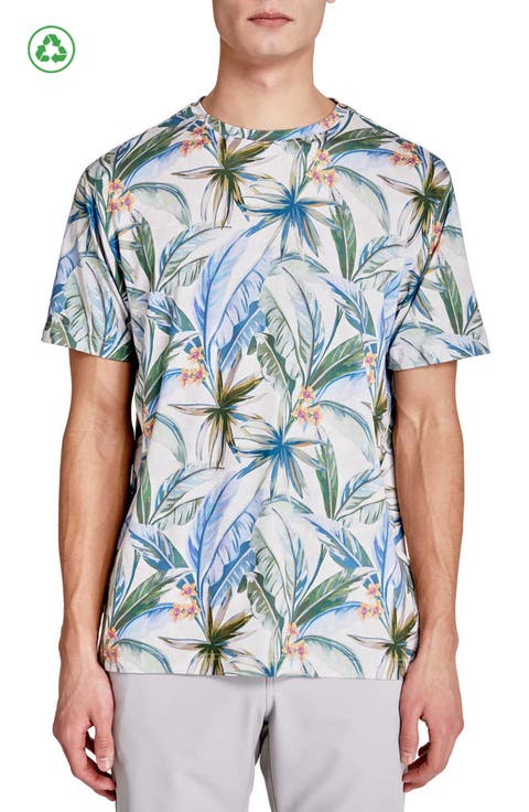 Regular Fit Tropical Chambray Recycled Performance Golf T-Shirt