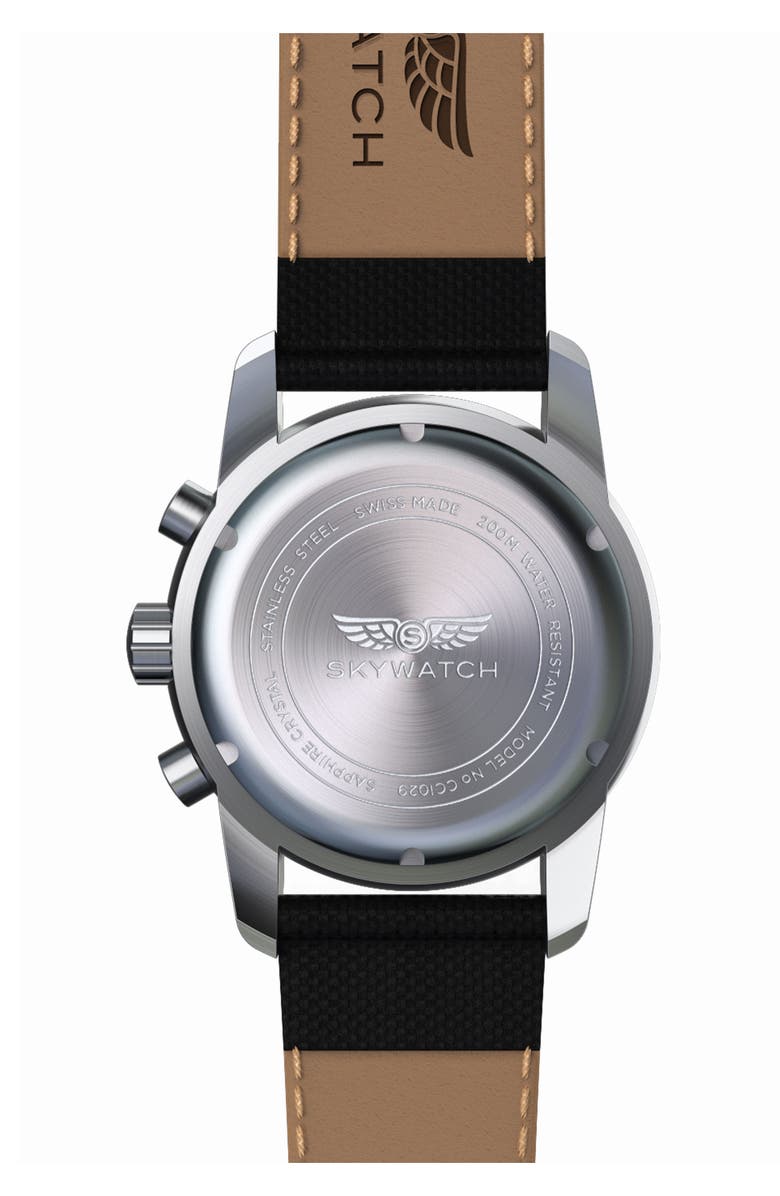 SKYWATCH Classic Chronograph Woven Strap Watch, 46mm, Alternate, color, 