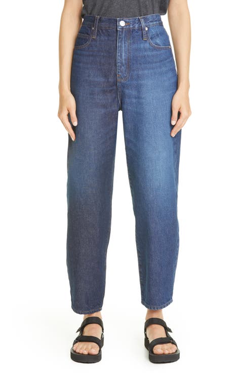 Le Ultra High Waist Barrel Leg Jeans (Indigo Com)