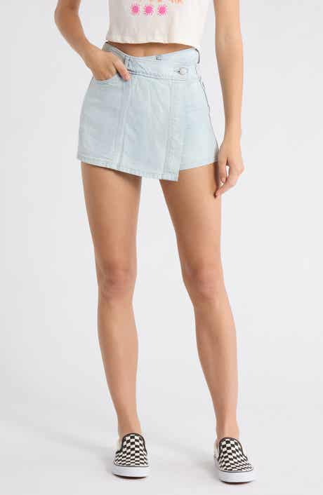 Jade Saltwashed Denim Wrap Miniskort