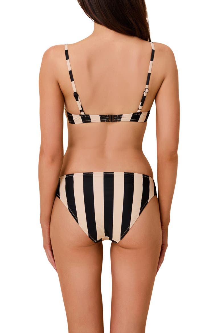 The Eva Striped Bikini Briefs, Alternate, color, NOIR / KHAKI
