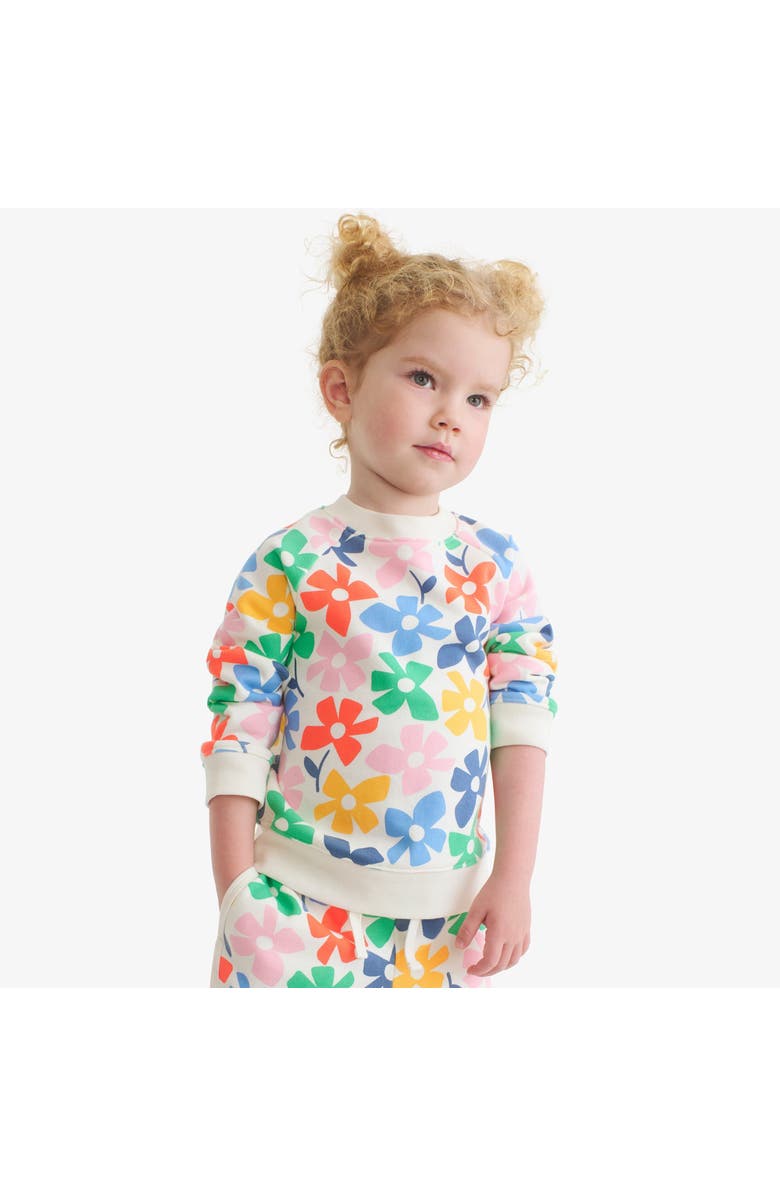 Primary Kids Sweatshirt, Alternate, color, Ivory Rainbow Spring Blooms