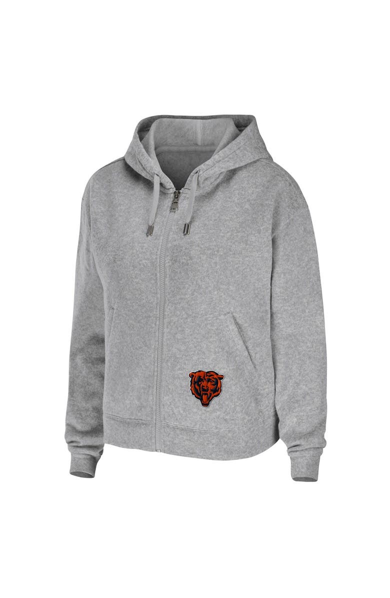 WEAR by Erin Andrews Women's WEAR by Erin Andrews Heathered Gray Chicago Bears Team Full-Zip Hoodie, Alternate, color, Heather Gray