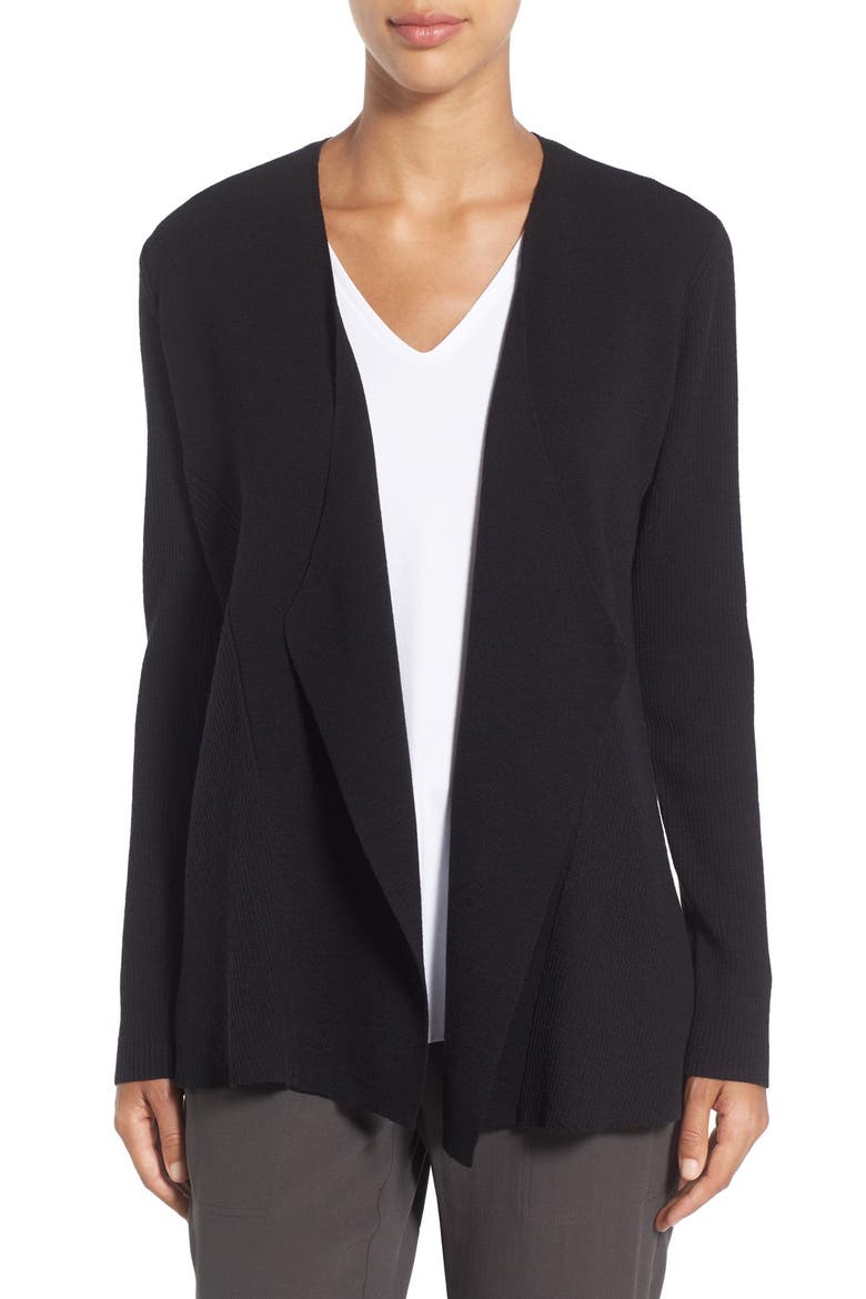 Angled Front Shaped Cardigan, Main, color, BLACK