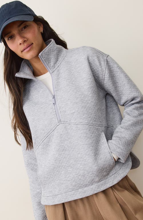 Marine Layer Corbet Quilted Half-zip Sweatshirt In Blue