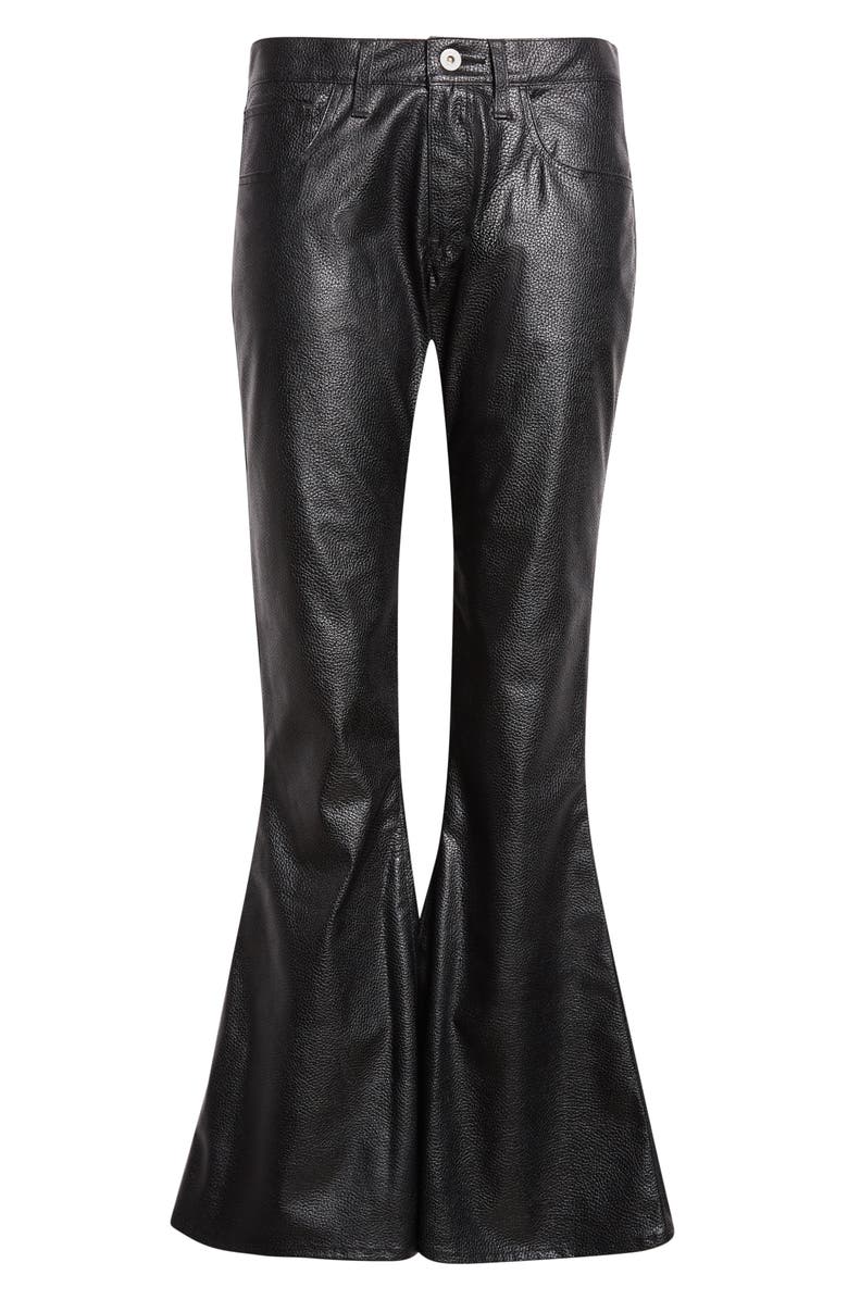 Junya Watanabe Faux Leather Flare Pants, Alternate, color, Black