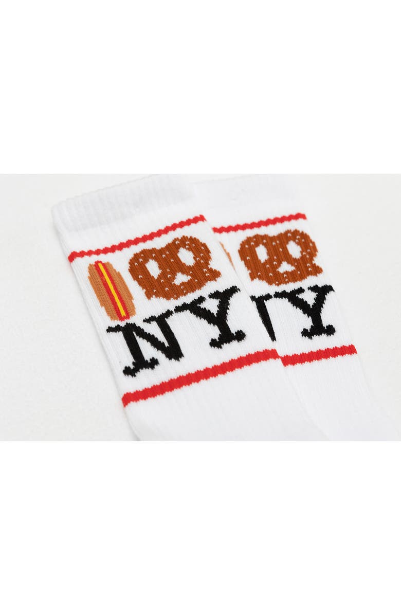 PiccoliNY NY Crew Socks, Alternate, color, Hot Dog/ Pretzel