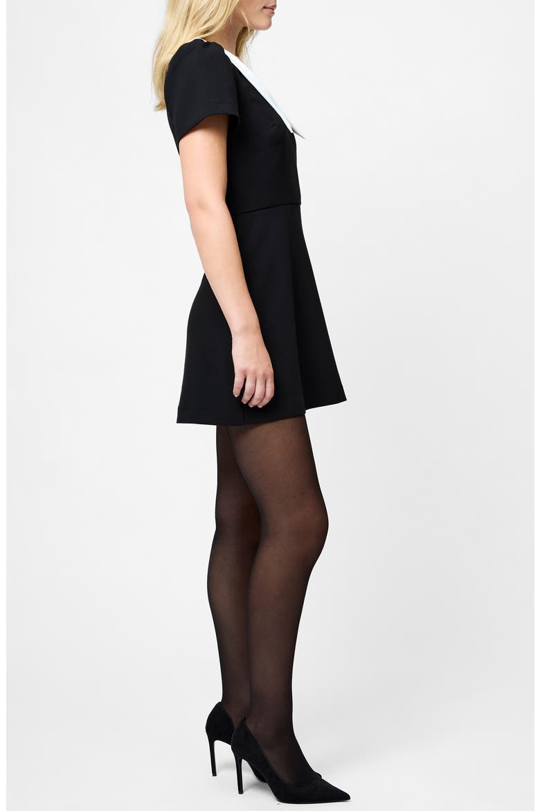 Azra Collared Minidress, Alternate, color, BLACK-WHITE