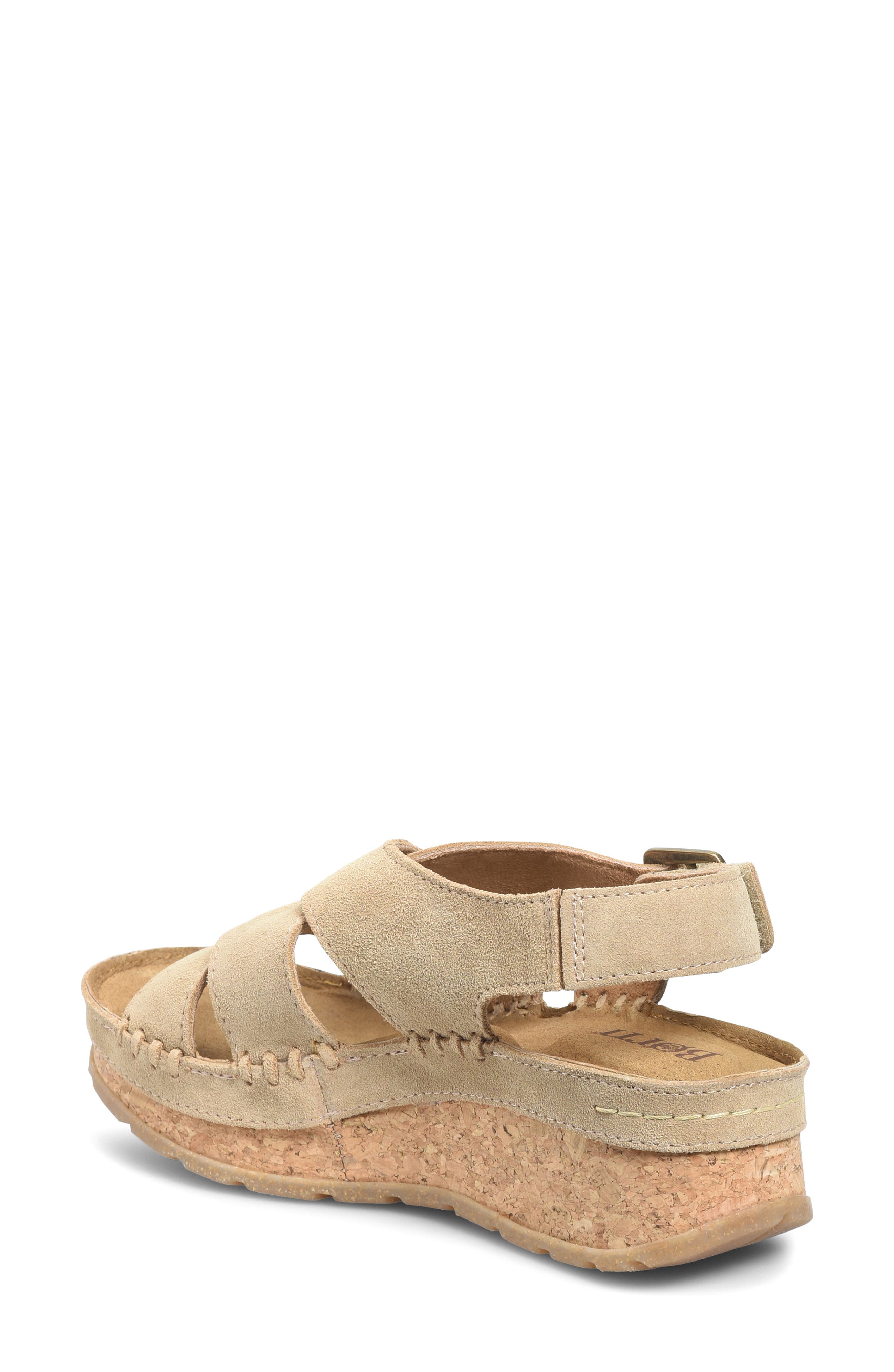 Børn Kavala Wedge Sandal, Alternate, color, Natural Suede
