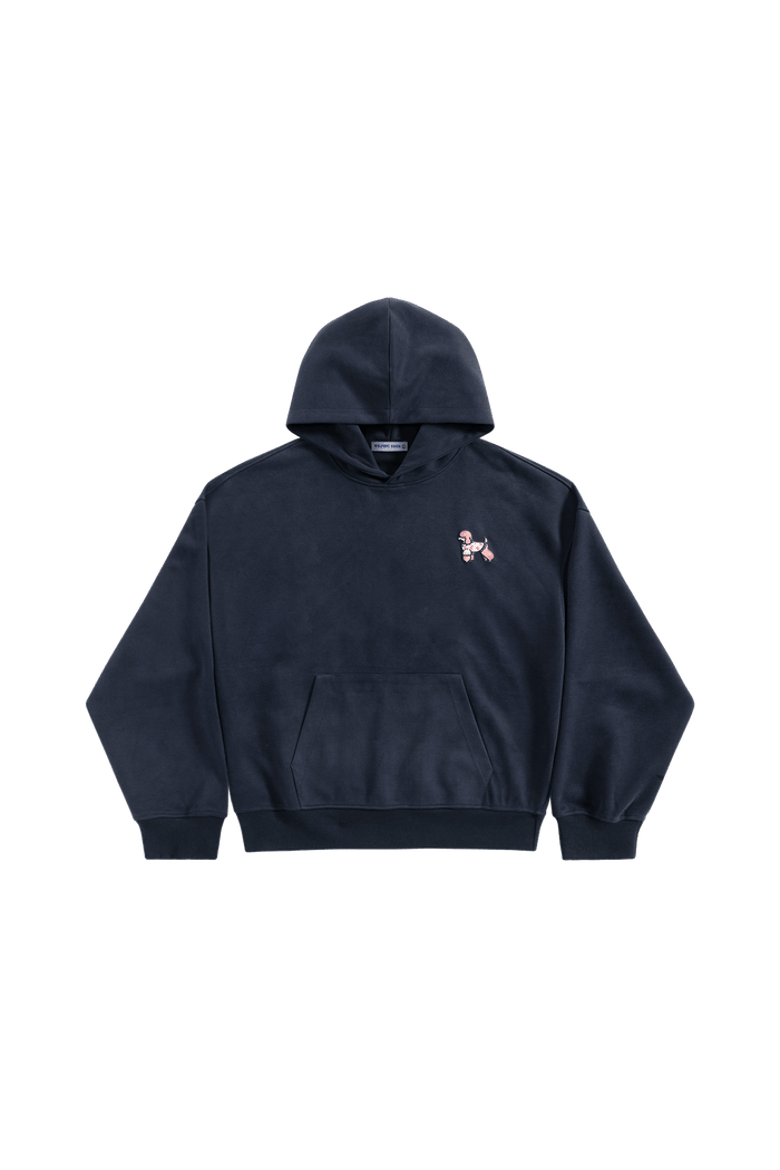 Cute Poodle Pullover Hoodie, Main, color, Dark Blue