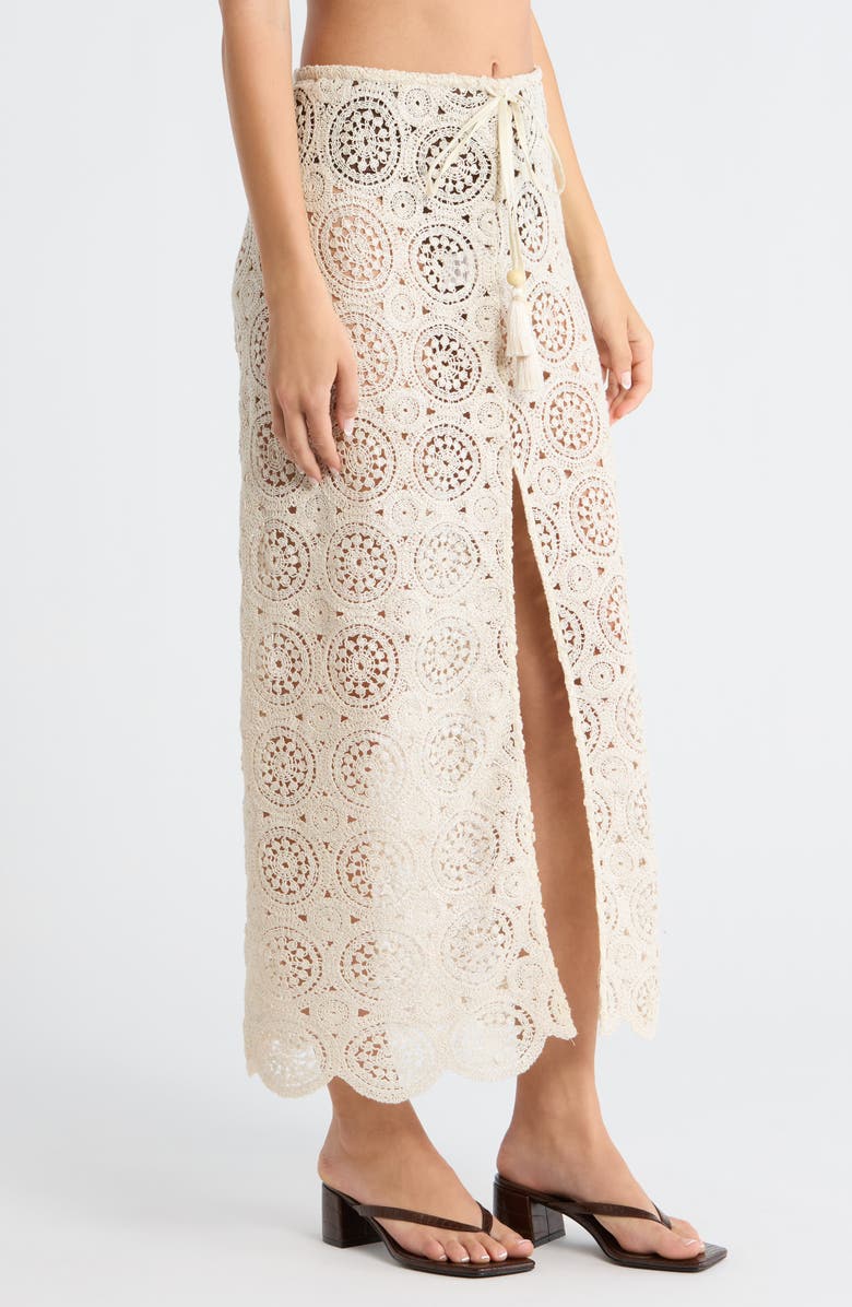 Ramy Brook Karina Cover-Up Skirt, Alternate, color, Neutral Foil Crochet