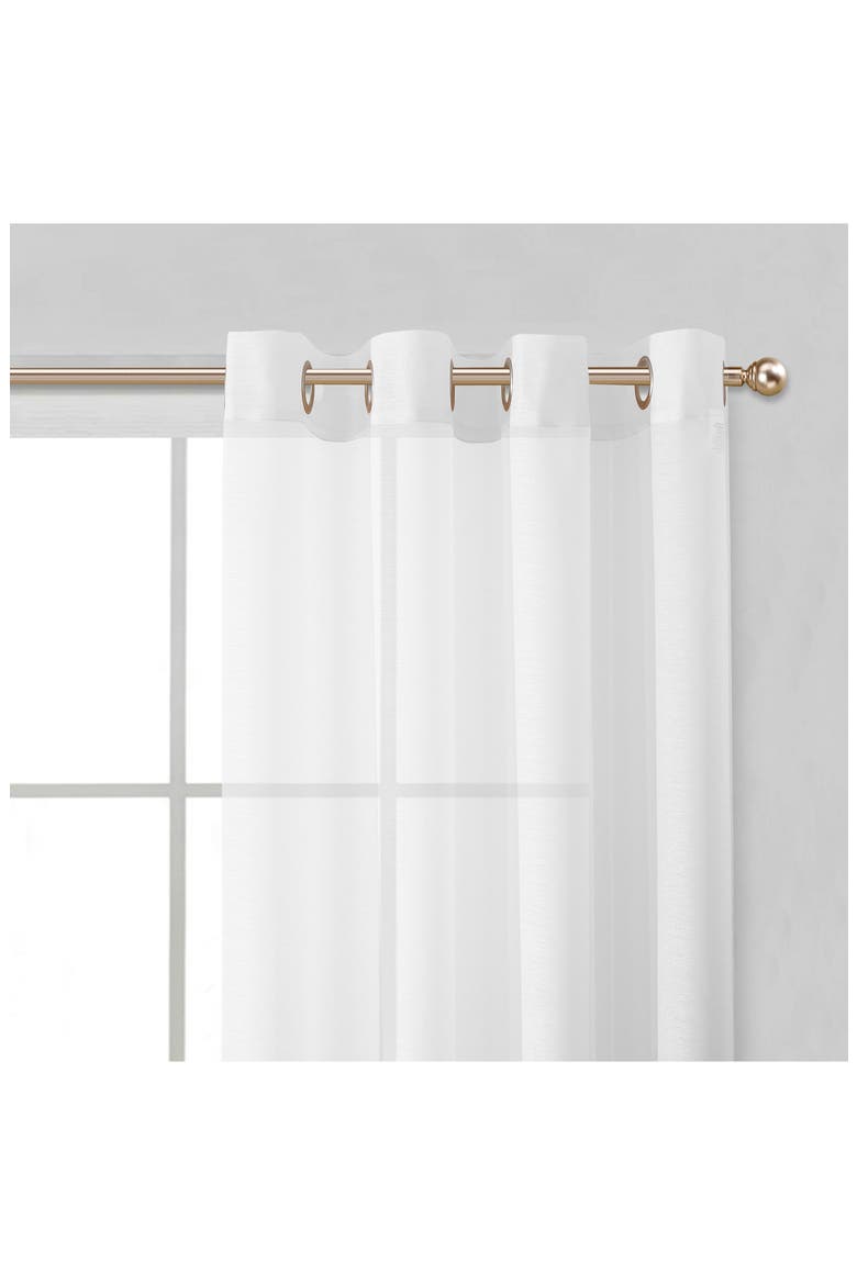 Set of 2 Sheer Curtain Panels, Alternate, color, WHITE