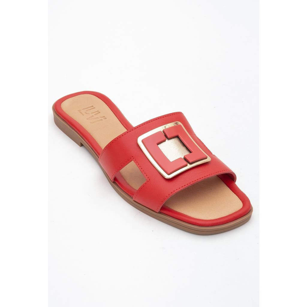 Forever & Always Shoes Millie Leather Buckle Slide