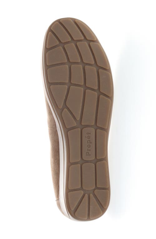 Propét Yara Womens Leather Slip On Wedge Heels In Natural Buff Suede
