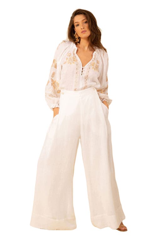 Hale Bob Alayna Solid Linen Pants in White  product