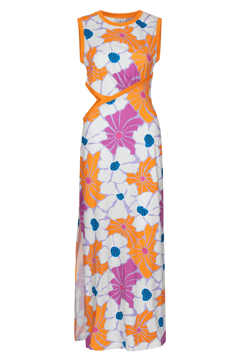 Morea Printed Cutout Midi Dress, Main, color, Morea