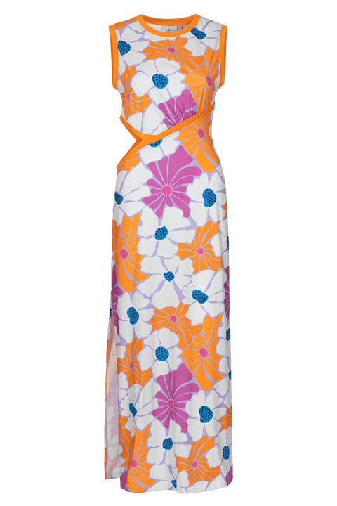 Morea Printed Cutout Midi Dress