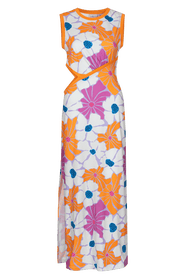 Untitled in Motion Morea Printed Cutout Midi Dress
