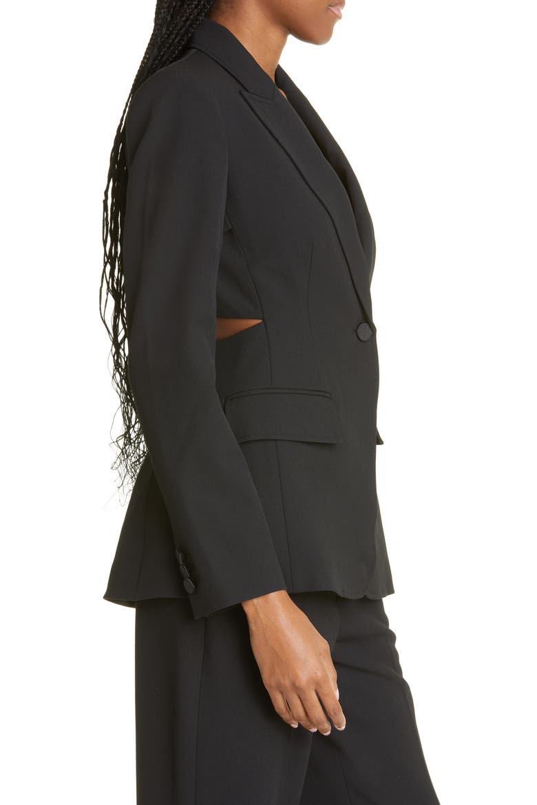 Carlyle Cutout Back Blazer, Alternate, color, BLACK