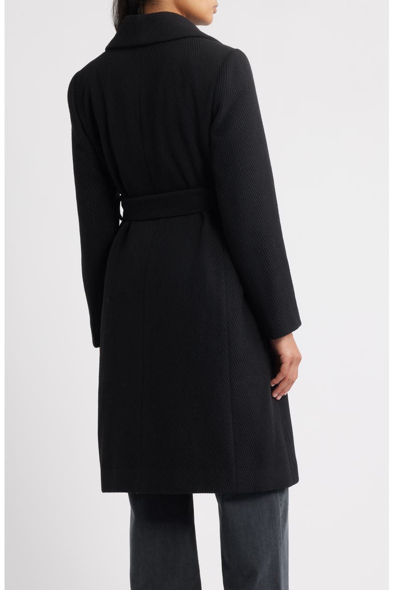 Chevron Pattern Tie Waist Coat, Alternate, color, BLACK