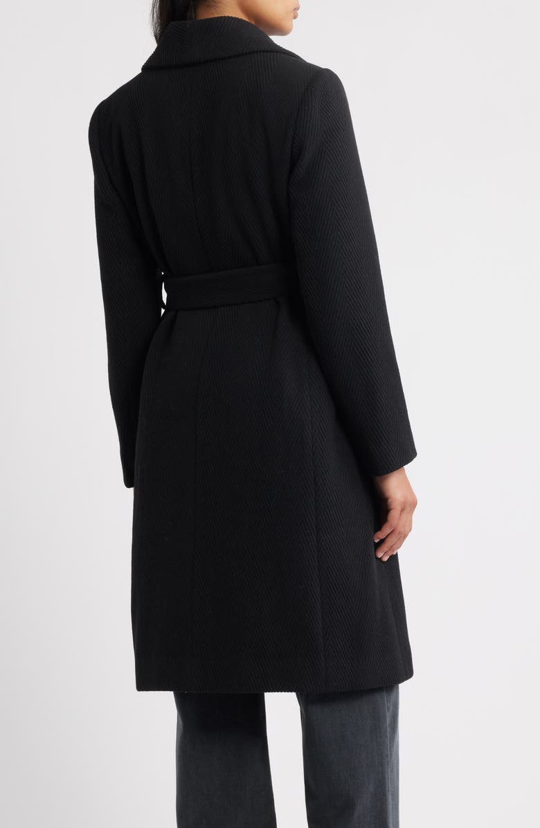 Sam Edelman Chevron Pattern Tie Waist Coat, Alternate, color, Black