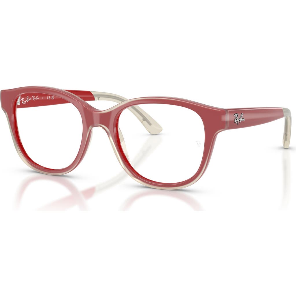 Ray Ban Ray-ban 44mm Square Optical Glasses In Red