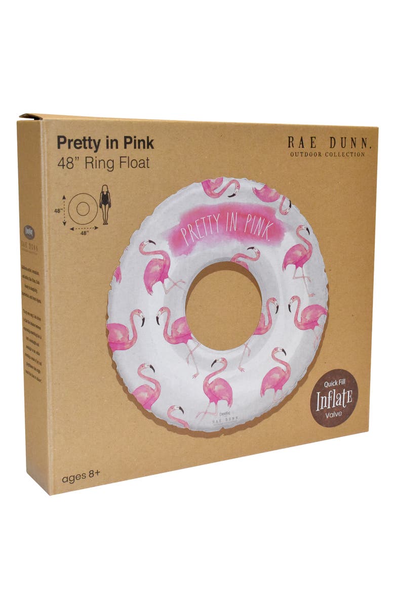 Rae Dunn Pretty In Pink 48 Inch Flamingo Inflatable Jumbo Pool Tube, Alternate, color, Pink