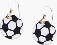 Nickel & Suede Mini Striker Soccer Ball Earrings