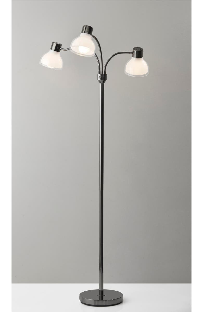 ADESSO LIGHTING Presley 3-Arm Floor Lamp, Alternate, color, Black Nickel