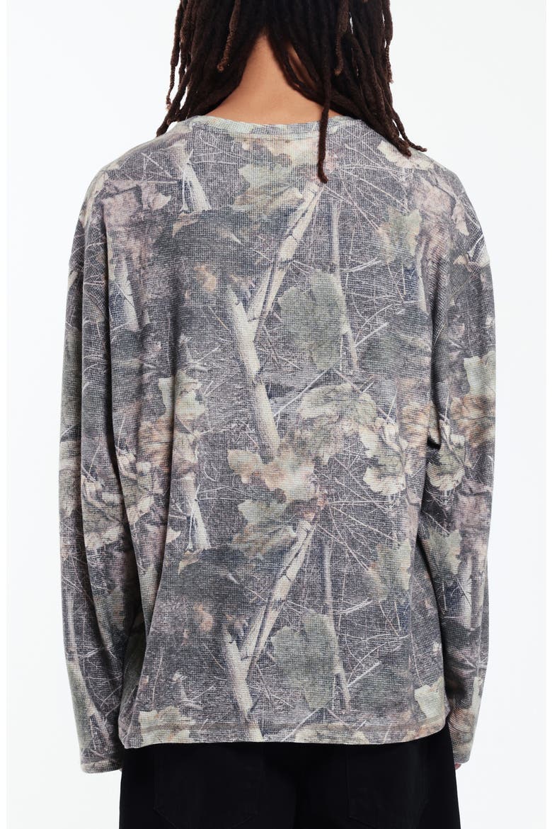 Woodland Camo Long Sleeve Waffle T-Shirt, Alternate, color, CAMO
