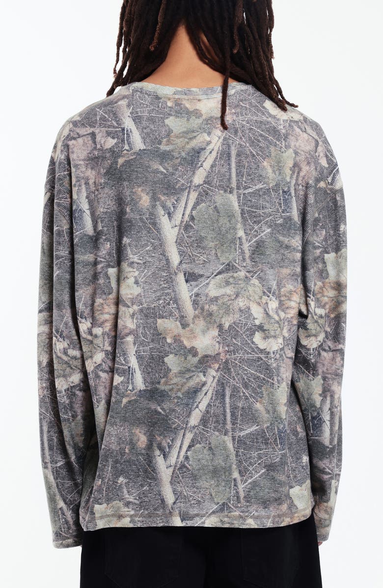 JADED LONDON Woodland Camo Long Sleeve Waffle T-Shirt, Alternate, color, Camo
