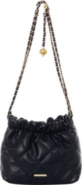 Adornia Quilted Faux Leather Bucket Bag